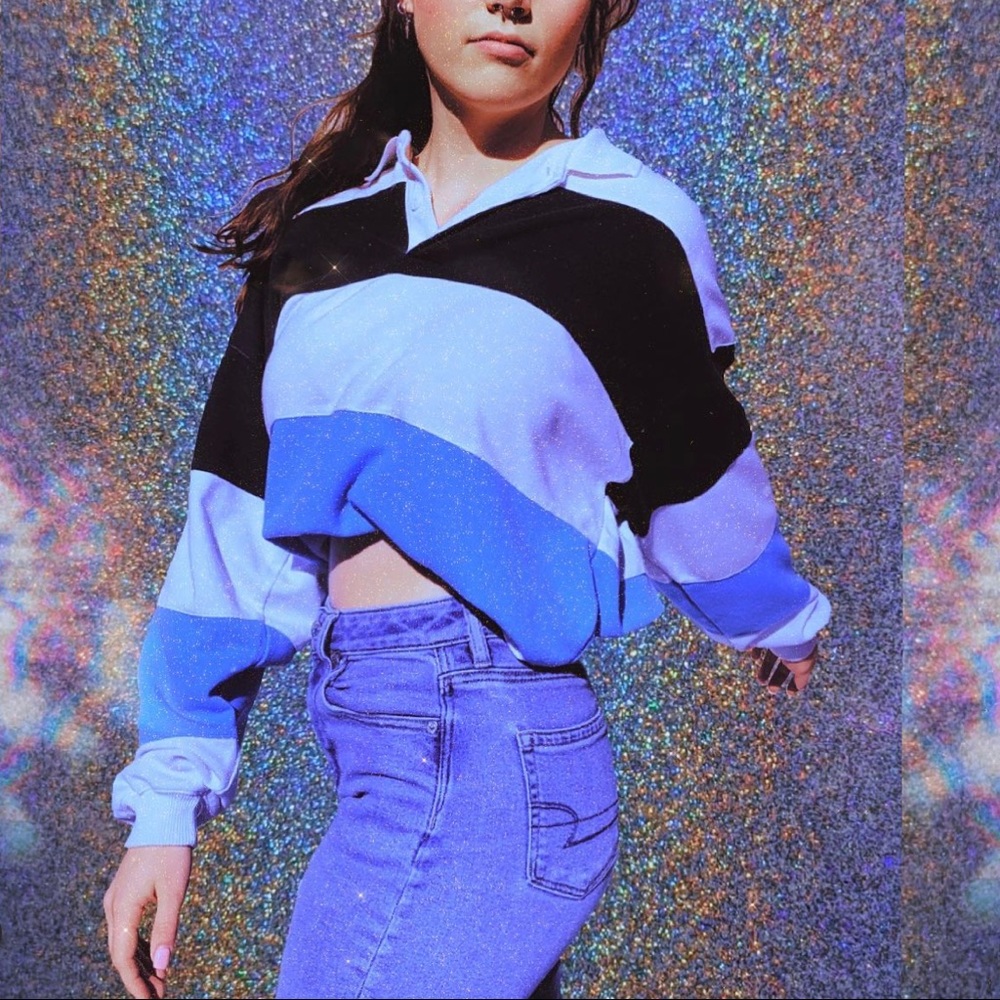 Knightsbridge Collared Long Sleeve Striped Top